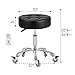 McDooFly Adjustable Heavy Duty Stool - Rolling Stools with Locking Caster Wheels - Swivel Stools Backless Chair for Beauty Hair Salon Spa Home Kitchen Office Shop Massage(Black, Height 18 to 22 in)