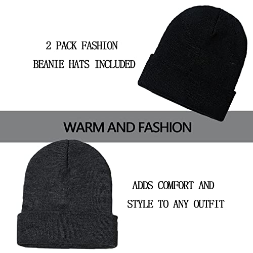 Image of ZOORON 1&2 Pack Beanie for Men Women Slouchy Beanie Hats Winter Knit Caps Soft Ski Hat Unisex