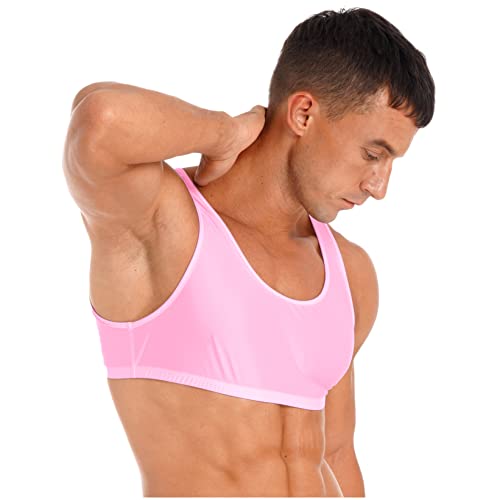 Men's Sleeveless Muscle Half T-Shirts Basic Bras Crop Tops Fitness Gym Sports Vest Tops3