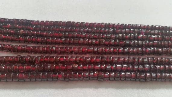 Garnet rouge naturel Heishi perles lisses 4-5mm pour collier en fil de grenat véritable