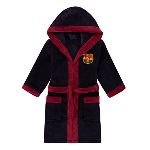 FC Barcelona Boys Hooded Dressing Gown 5-6 Yrs