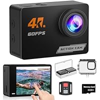 Cámara Deportiva 4K 60FPS con Pantalla Táctil,8X Zoom