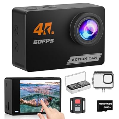 Cámara Deportiva 4K 60FPS con Pantalla Táctil,8X Zoom Videocámara de Casco WiFi-EIS Antivibración,48MP Subacuática Buceo 40M-Tarjeta 64GB,Control Remoto,2 * 1350mAh Baterías,Varios Accesorios | Ya disponible en tu tienda friki favorita! En mundofriki.es!
