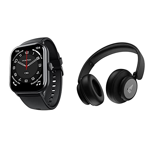 Image of boAt Wave Edge with 1.85 inch HD Display & Rockerz 450 Pro Bluetooth On Ear Headphones with Mic with 70 Hours Battery, 40Mm Drivers, Bluetooth V5.0 Padded Ear Cushions, Easy Access Controls