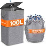 Lifewit 100L Pfandflaschen Sammelbehälter mit Deckel, Gro...