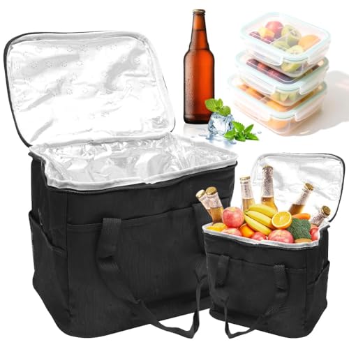 16L Kühltasche Faltbar, 4h Isolierung Wasserdicht Isoliertasche Picknicktasche Auslaufsicher Warmhaltetasche Wiederverwe...