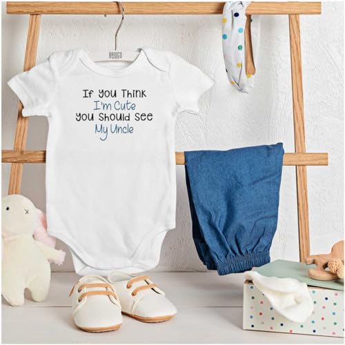 Image of Brisco Brands Think Im Cute You Should See Uncle Baby Romper Boys or Girls