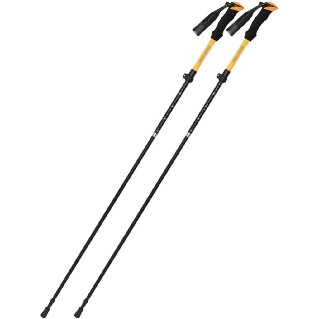 Bastoni da Passeggio Pieghevoli Leggeri, Bastoncini da Trekking Regolabili da 2 Pezzi, Attrezzi da Trekking con Design A Tre Pieghe, per Zaino in Spalla(Yellow Color)
