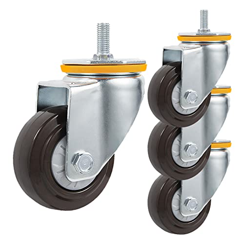 Roulettes pivotantes pour meuble charge lourde lot de 4 roues 100 mm filetées M14