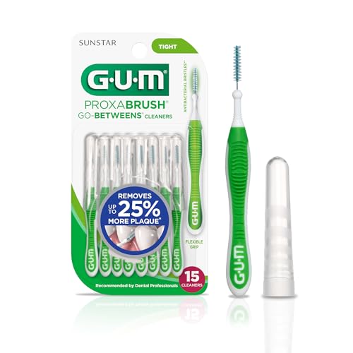 Image of GUM Proxabrush Go-Betweens Tight Interdental Brushes - Soft Bristle Dental Picks for Plaque Removal, Health & Braces Care, 15 Count