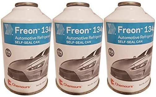 Chemours R-134a Refrigerant Freon for MVAC use in a 12-Ounce Self-Sealing Container (3 Pack)