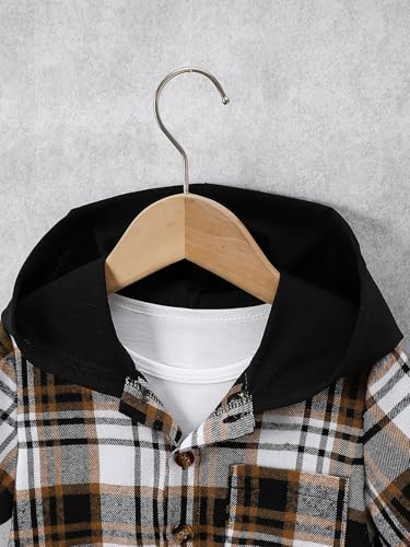 Image of Boys 2 Pieces Clothing Shorts Set Short Sleeve Plaid Button Down Shirt and Cargo Shorts Set 4-12Y