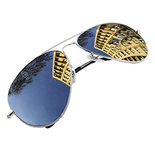 4sold Lunettes de soleil Hommes Unisexe (SILVER)