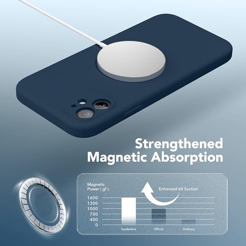 Image of Magnetic for iPhone 11 Phone Case Silicone, Compatible with MagSafe, [Full Camera Protection][Screen Protector] Slim Shockproof Protective Case for iPhone 11 6.1 inch, Deep Blue