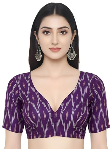 Image of Cotton Pochampally ikat unstitched blouse, Kurthi, long frock fabric material for women (1 meter, 2 meters & 3 meters)