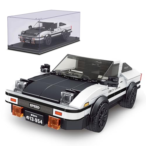 Mould King AE86 Initial D Toy Car Building Blocks Sets with Acrylic Display Case Collectible Model 27013 Cool Simulation Cockpit Speed Racing Car for Fans and Kids 8+ (399 Pieces)