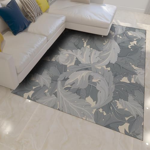 Tapis gris salon antidérapant et lavable en machine
