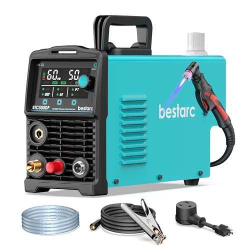 bestarc Plasma Cutter, [Pilot Arc][Large LED Display][Air Sensor] 50A bestarc Plasma Cutter Machine 110/220V Dual Voltage, 1/2'' Clean Cut 3/4 Inch Max Cut, Post Flow Mesh, 2T/4T for Beginners DIY