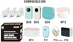 D30 Label Tape, Waterproof Thermal 12x40mm Label Tape for Phomemo D30 Labels Tape Print Master Labels ASprink Q30 Q30S Label Maker Tape Refill Pristar P15 Label Maker Refills White 0.47" x 1.57"
