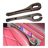 Gasedin 2PCS Car Seat Gap Organizer, Car Seat Gap Filler Storage Bag with Phone Holder, Upgraded Multifunctional Car Seat Gap Blocker Plug to Prevent Dropping, Universal Car Accessories (Brown)