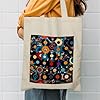 etoenbrc Cotton Canvas Tote Bag with Vinyl Music Records Print for Women, Aesthetic Travel Beach Bag Summer Shopping Shoulder Bags for Gifts, Multicolor, One Size #5