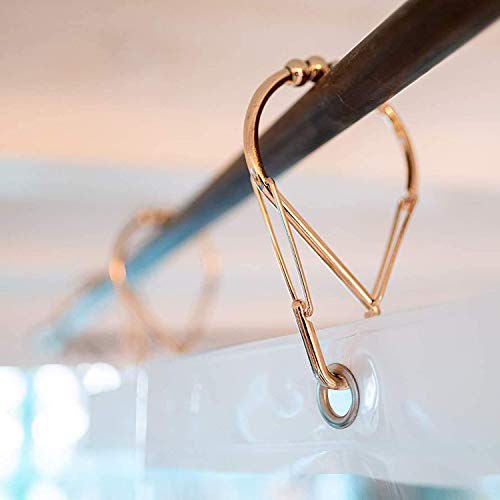 Kent & West - Shower Curtain Hooks | Easy To Install | Patented Design | Chrome Finish | Metal Rollers | Glides With Ease | Spring Loaded Gates | Set Of 12 #TOP4