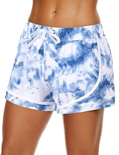 Short de plage femme anti frottement doublure douce bleu clair 2XL