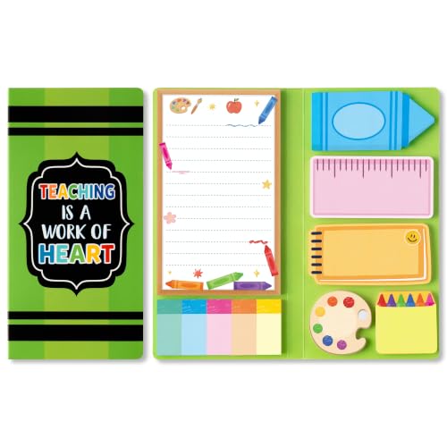 Xqumoi Teacher Appreciation Sticky Note Set for School Office Gift (Crayon)