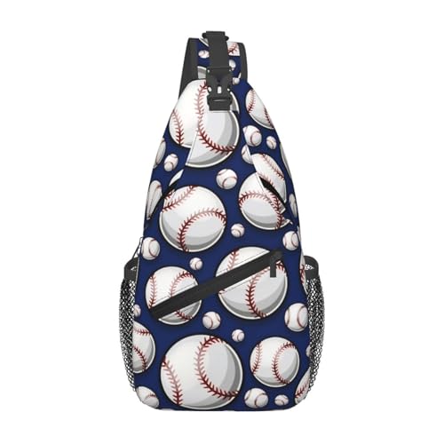 Baseball Pattern Sling Backpack Unisex Crossbody Chest Bag Shoulder Chest Bag For Women Men Hiking Travel