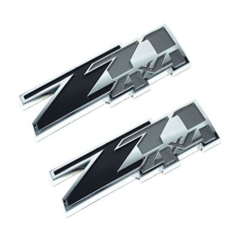 Image of Aimoll 2pcs Z71 4x4 Emblems Badges, 3D ABS Decal Emblems for Chevy GMC Silverado(Black Grey)