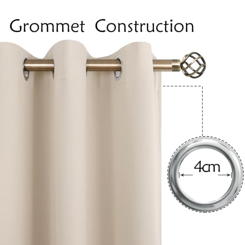 BGment Champagne Curtains 63 Inch Long - Wedding & Party Backdrop Drapes Elegant Room Darkening Thermal Insulated Window Treatments for Birthday Home Decor, Set of 2 Panels, 42 x 63 Inch