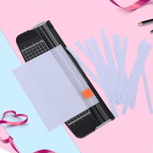 Image of KRAFTMASTERS Set of 1 Paper A4 Cutter Portable Guillotine Paper Trimmer with Automatic Security Safeguard for Home and Office Papers Cards Labels Coupons Photos Cutting.