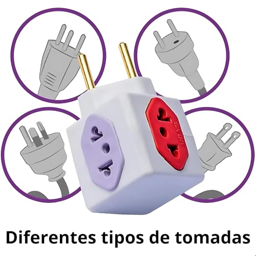 Kit com 3 Unidades Adaptador de Tomada 20a, Adaptador Tomada 3 Pinos, Tomada Adaptador Cubo Tomada c