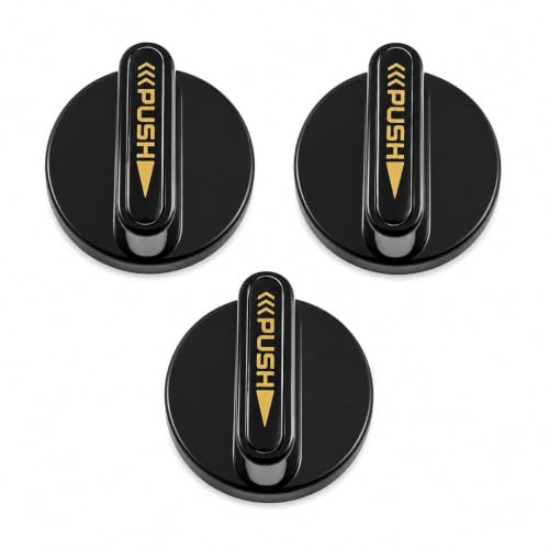 Image of Universal fit Knob for Gas Stove Replacement Parts | Long Lasting, Smooth Operation, Premium PVC On-Off Push Type 8 MM Spindle Black Knob for All Sleek Slim Modal Gas Stove (P3, Pack of-3)