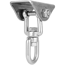 Ceiling Swing Hook, 360 Swivel Swing Hanger for Hammock,304 Stainless Steel for Maximum Load 1000lbs, Wood or Concrete Ceiling Mount, Included Carabiners & Hardware