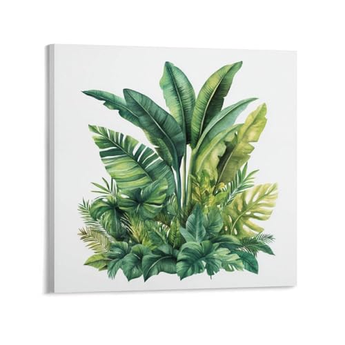 Tropical Plants with Lush Leaves Wall Art Poster Trendy Canvas