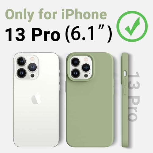 Image of Back Cover for iPhone 13 Pro Case,[Military Shockproof Protection] Liquid Silicone Case with [Soft Anti-Scratch Microfiber Lining for iPhone 13 Pro (Matcha Green)