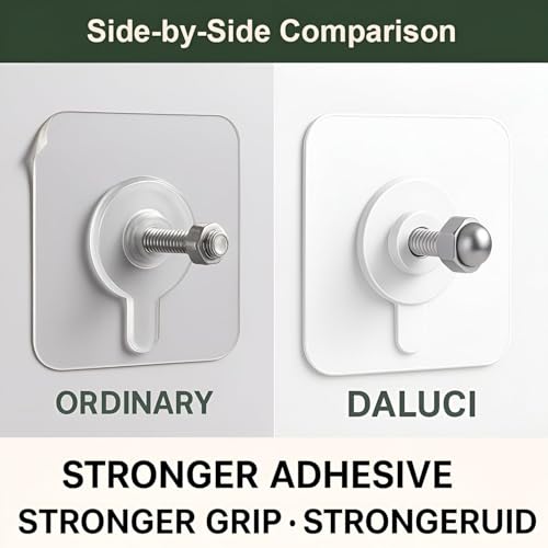 Image of Self Adhesive Wall Hooks - Heavy Duty 10 Pcs Wall Hanger Hook Without Drilling - Nail Free Wall Hooks for Hanging Sticky Hooks for Wall Heavy Items (Style 2)
