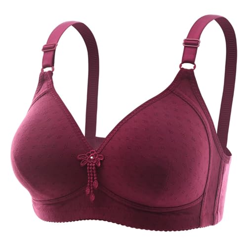 Soutien-gorge respirant sans armature : maintien optimal et ajustement sur mesure en rouge vin