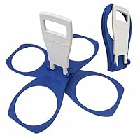 CarryAround [GEFERTIGT IN UK] Faltbarer Becherhalter für Kaffee, Softdrinks, Bierbecher - Stabil - Wiederverwendbar im Taschenformat - Festival & Sport Fans 3-4 Becher (Blau)