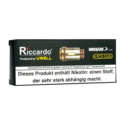 Uwell UN2 Meshed-H Coils (0,14 Ohm), Riccardo SS316L DL Verdampferköpfe für e-Zigarette, 4 Stück – Bild 3