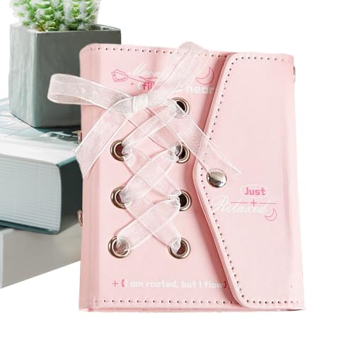 小型フォトアルバム - クロスリボン フォトカード 収納用品 - フォトコレクションブック | 旅行者、親、写真家、コレクター向け、旅行、結婚式、休暇、特別なイベント、学校、自宅、オフィス用