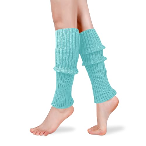 Benefeet Sox Neon Ribbed Leg Warmers for Womens Girls Knit Wool Long Winter Thick Warm Boot Socks for 80s Party Sports Yoga