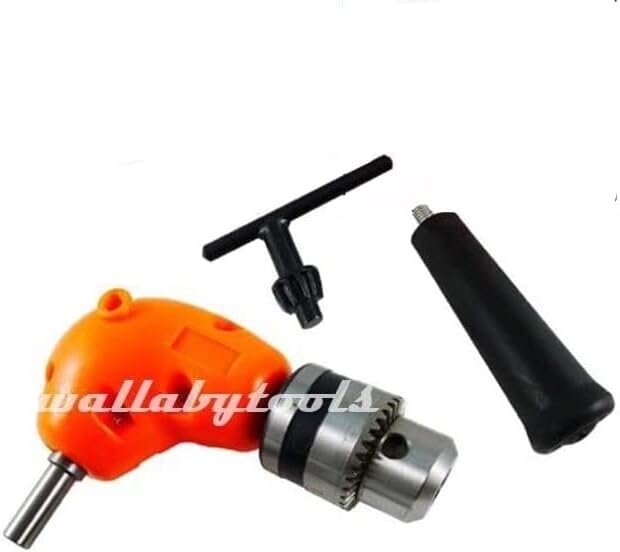 3/8" 90 Degree Power Drill Right Angle Adaptor Metal Gear Chuck Nib