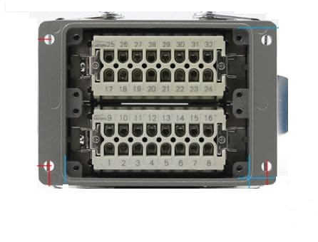 Power Make Rectangular 32 Pin Heavy Duty Connector, Plug Top Line and Lateral Line 16A (HDL-HE 32 PIN)-image-26
