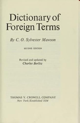 Dictionary of Foreign Terms 0064634949 Book Cover