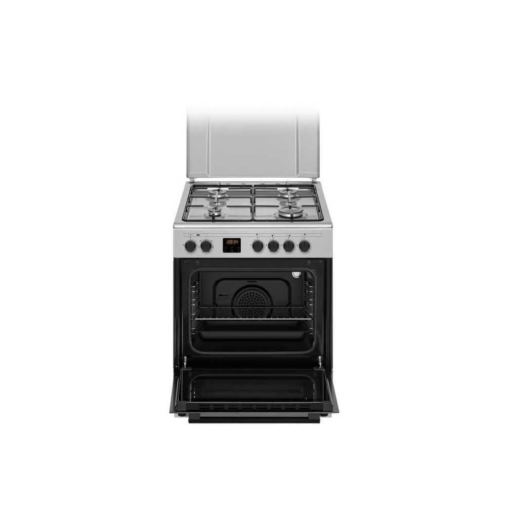 Cuisiniere gaz CONTINENTAL EDISON CECG60FCS1 - 4 feux - L59,8 x P61 xH83cm- Silver