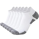 SockWaddles Trainer Socks for Men, 6 Pairs Cushioned Cotton Ankle Socks with Arch Support for Running, Walking, Hiking, Cycling, Breathable Anti-Blister