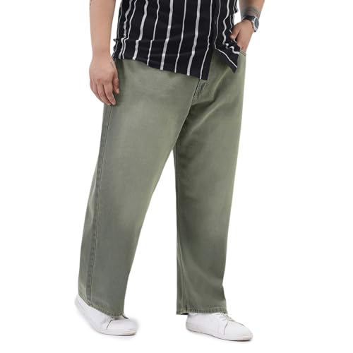Image of Urbano Plus Men's Loose Baggy Fit Heavy Washed Jeans Non-Stretchable