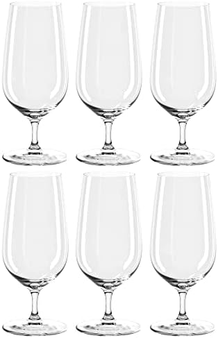 Leonardo Tivoli 066395 Beer Glass, Beer Tulip with Drawn Stem, Dishwasher Safe Beer Glasses, Set of 6, 400 ml